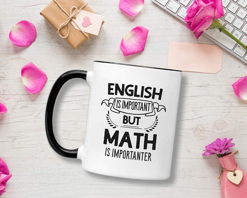 Casitika Funny Math Mug for Teachers. English is Important but Math is Importanter 11 oz Geek Coffee Cup. Mathematician Jokes Gift Idea for Professor or Student. - Image 3